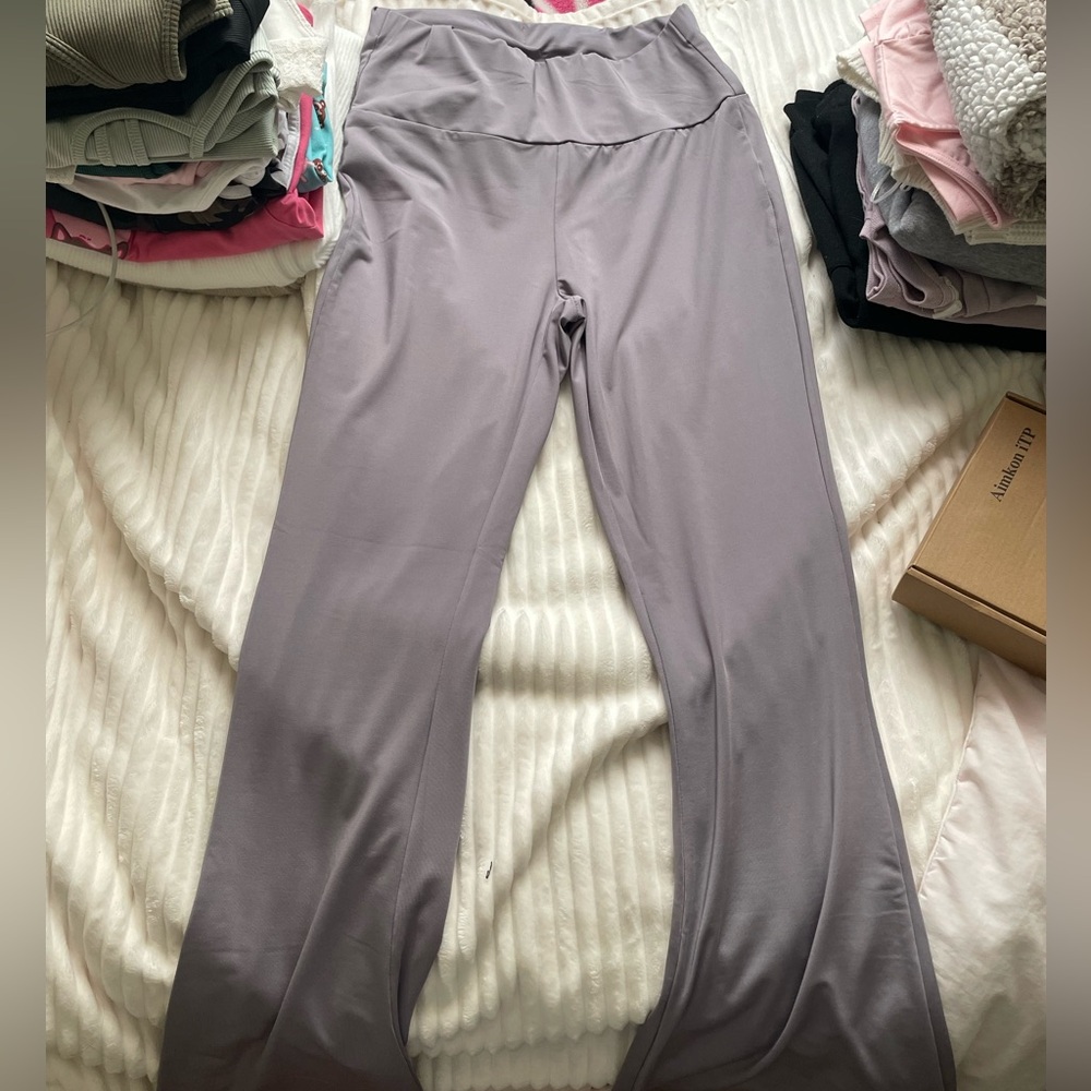 SHEIN Soft Purple/Grey Wide Leg Leggings